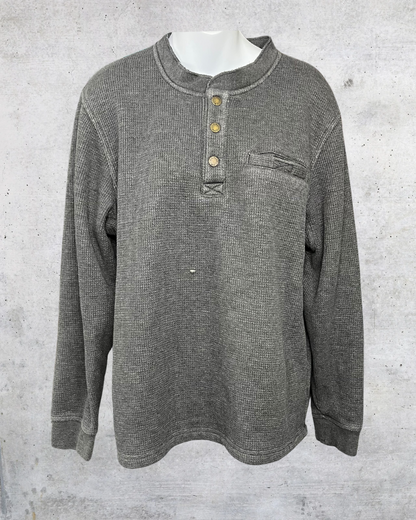L.L. Bean Lined Waffle Knit Henley – Medium
