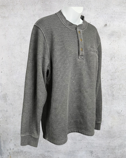 L.L. Bean Lined Waffle Knit Henley – Medium