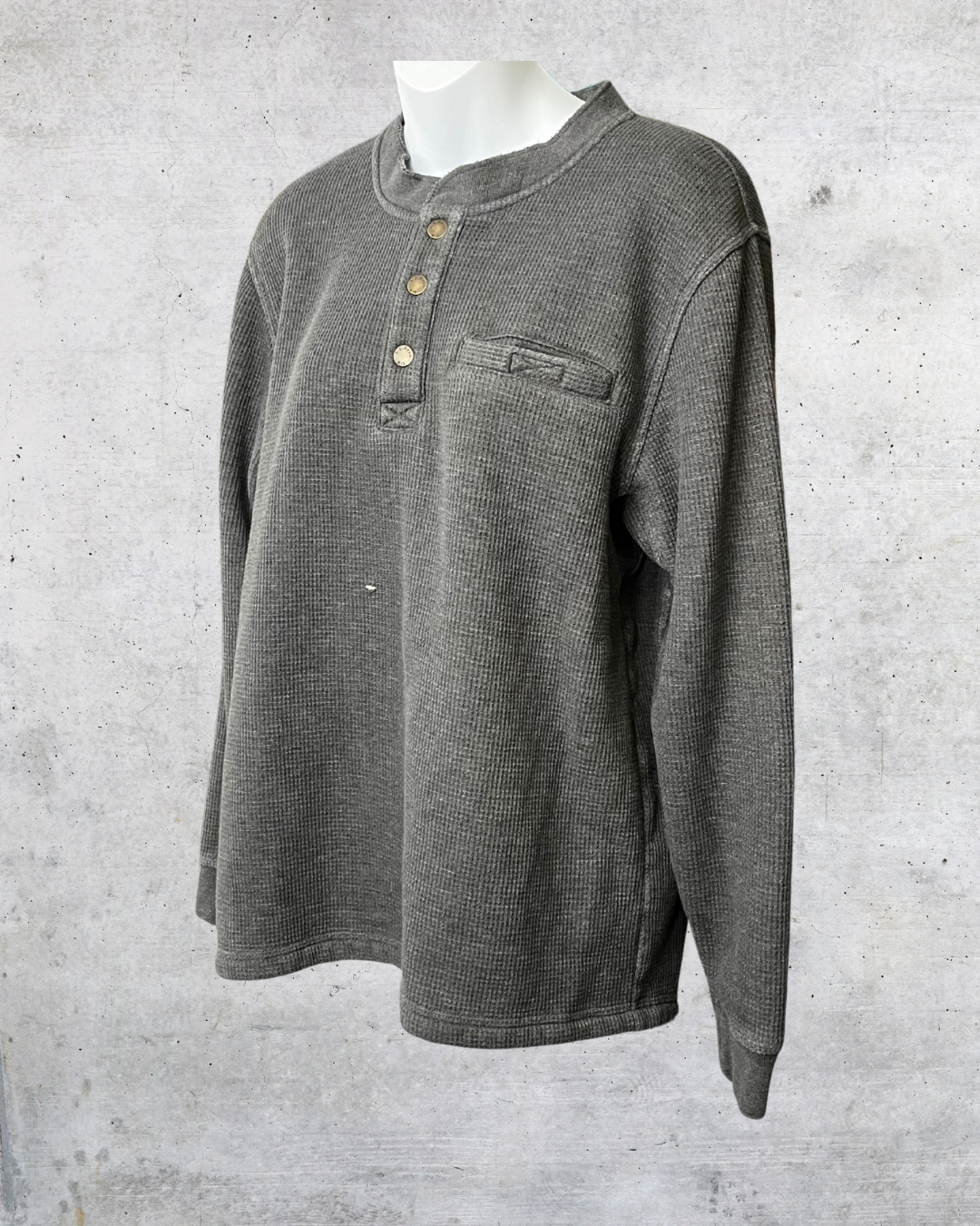 L.L. Bean Lined Waffle Knit Henley – Medium