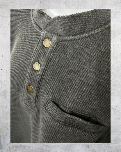 L.L. Bean Lined Waffle Knit Henley – Medium