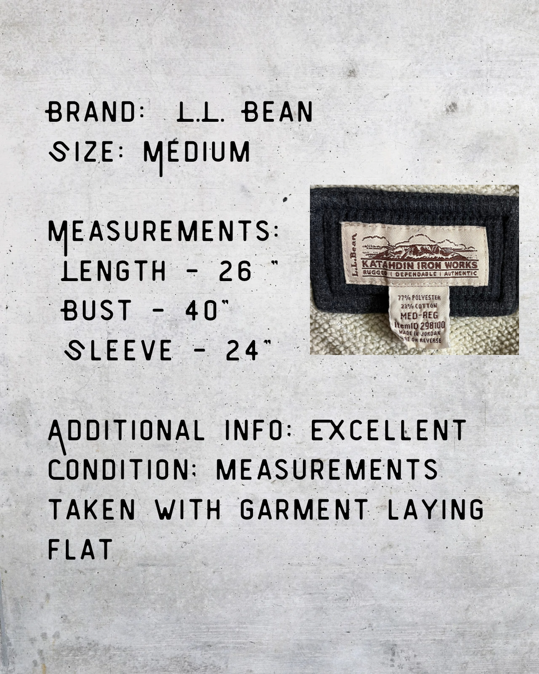 L.L. Bean Lined Waffle Knit Henley – Medium