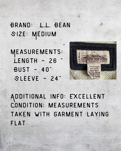 L.L. Bean Lined Waffle Knit Henley – Medium