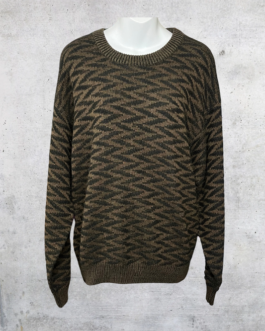 Vintage 90s Sweater Graphix Geometric Knit Crewneck – Medium