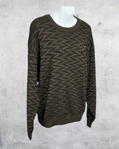 Vintage 90s Sweater Graphix Geometric Knit Crewneck – Medium