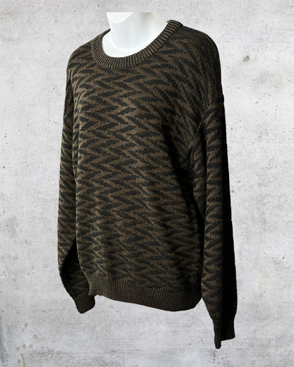 Vintage 90s Sweater Graphix Geometric Knit Crewneck – Medium