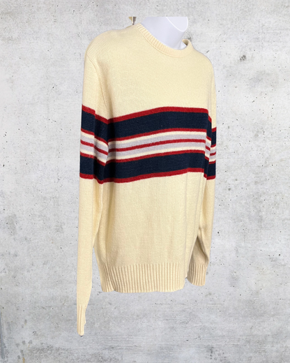 Vintage Campusport Cream Stripe Sweater – Large