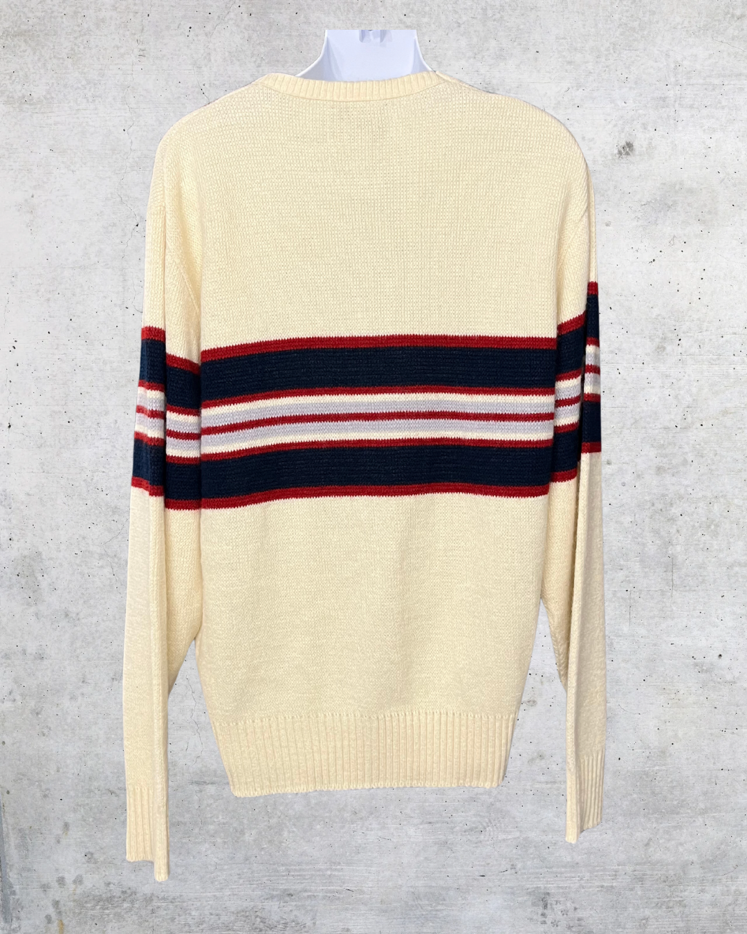 Vintage Campusport Cream Stripe Sweater – Large