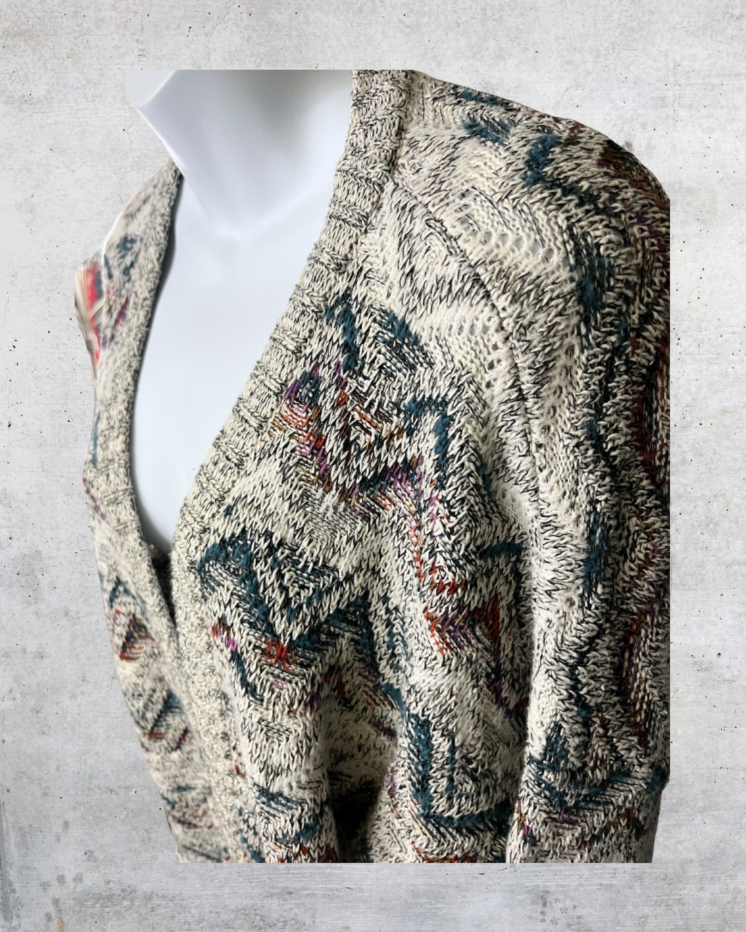 Bugle Boy Textured Chevron Knit Cardigan - XL