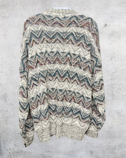 Bugle Boy Textured Chevron Knit Cardigan - XL