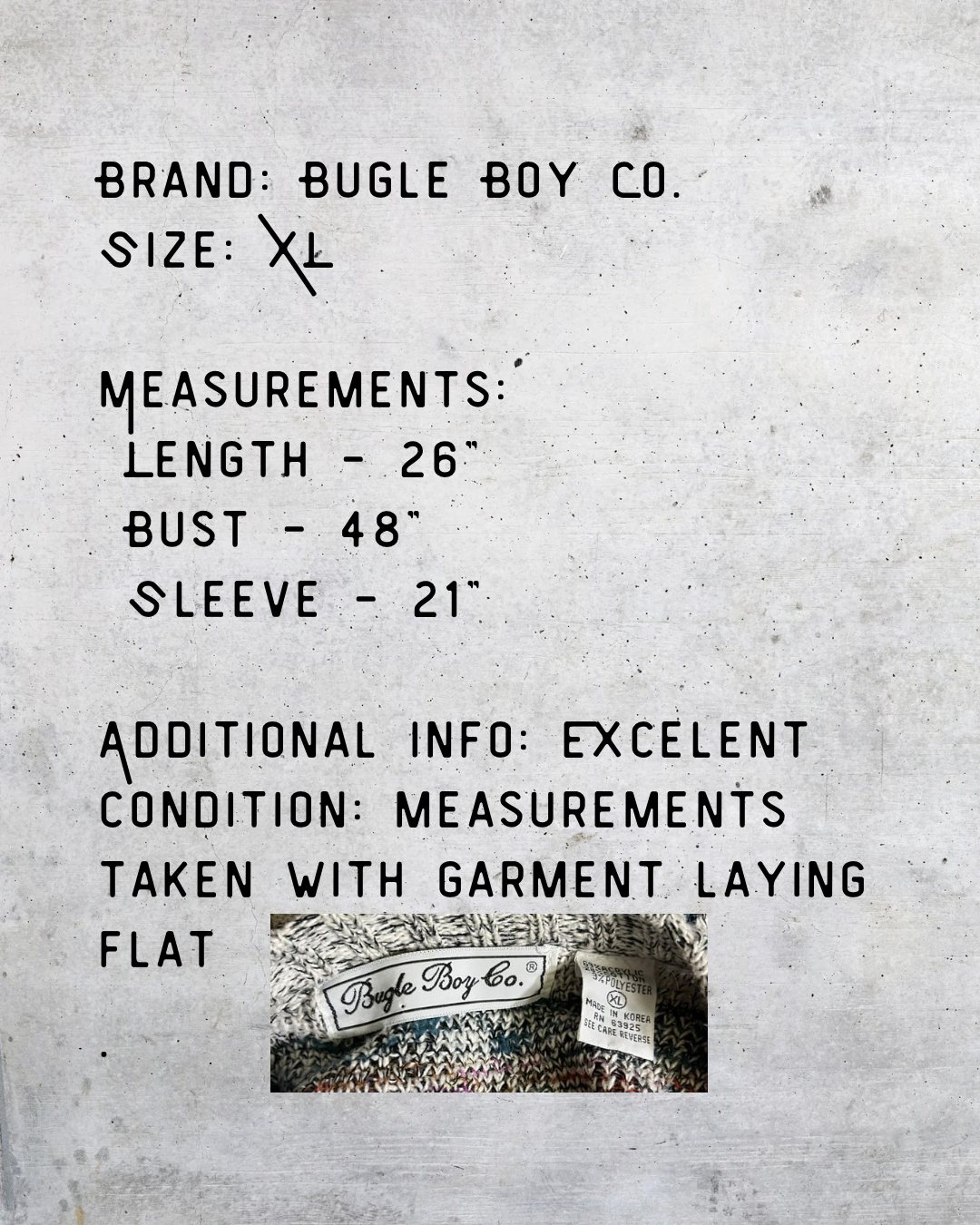 Bugle Boy Textured Chevron Knit Cardigan - XL