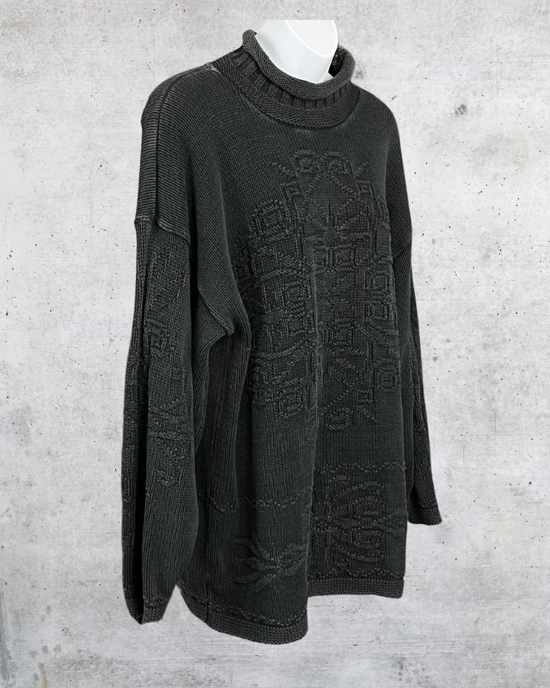 Vintage 90s Hunt Club Textured Knit Turtleneck Sweater - Large