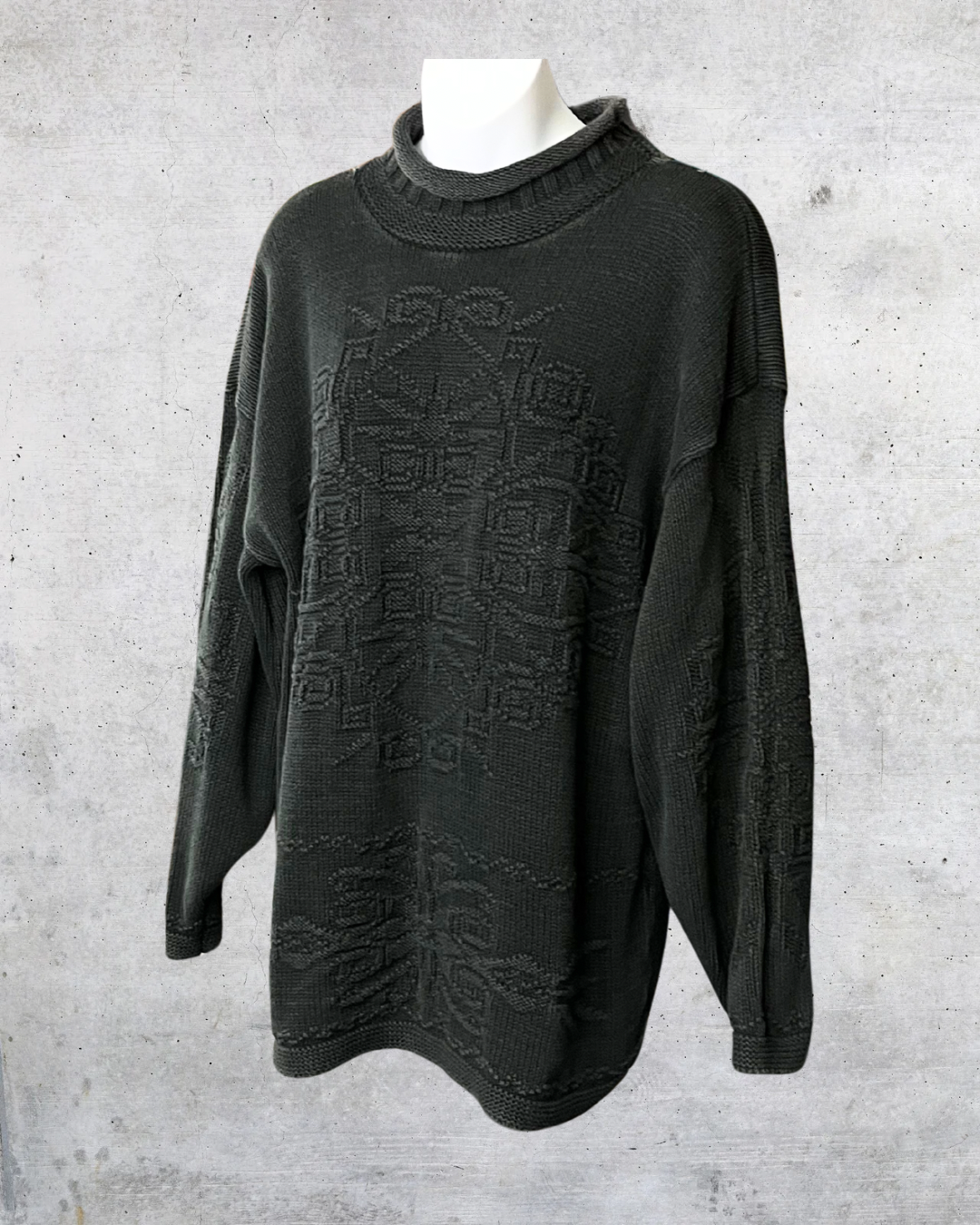 Vintage 90s Hunt Club Textured Knit Turtleneck Sweater - Large