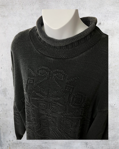 Vintage 90s Hunt Club Textured Knit Turtleneck Sweater - Large