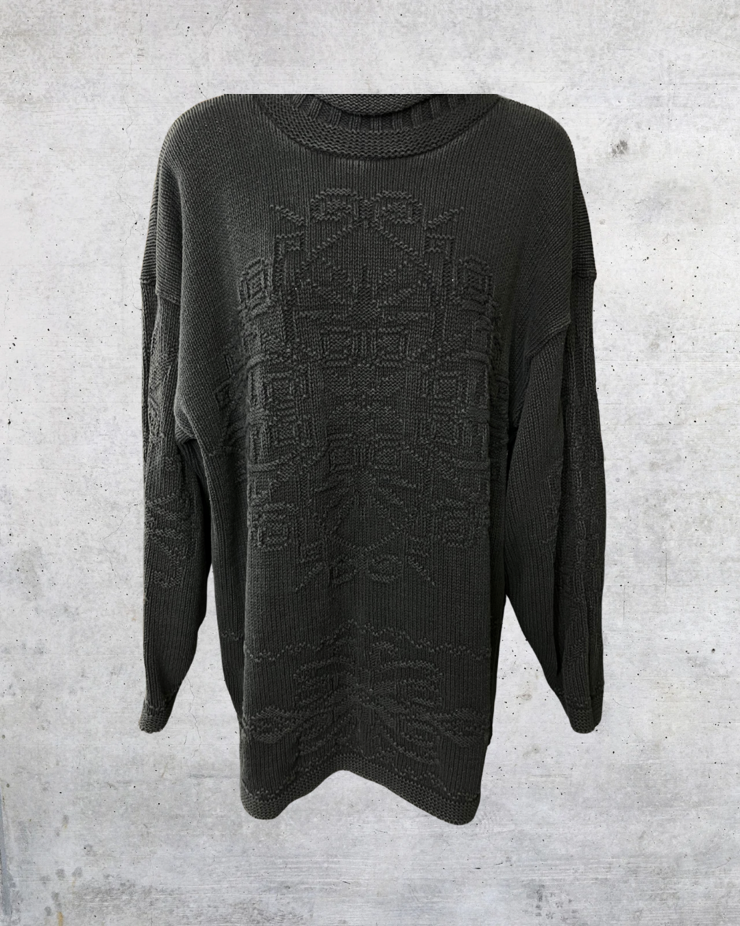 Vintage 90s Hunt Club Textured Knit Turtleneck Sweater - Large