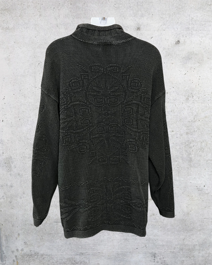 Vintage 90s Hunt Club Textured Knit Turtleneck Sweater - Large