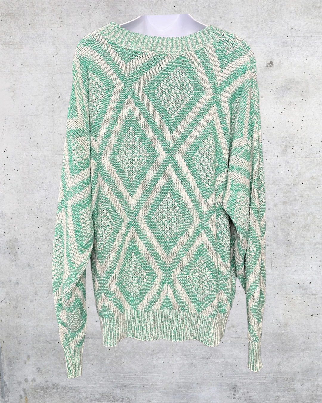 HONORS Seafoam Diamond Knit Sweater - Large