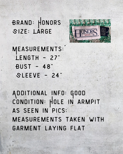 HONORS Seafoam Diamond Knit Sweater - Large