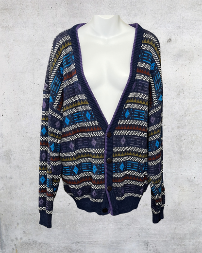Vintage McGregor Geometric Button-Up Cardigan - XL
