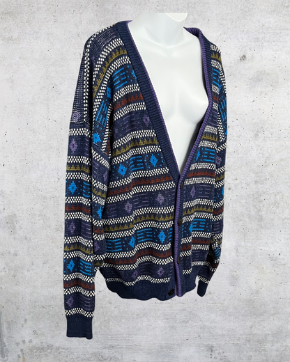 Vintage McGregor Geometric Button-Up Cardigan - XL
