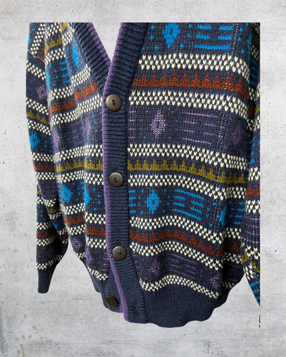 Vintage McGregor Geometric Button-Up Cardigan - XL