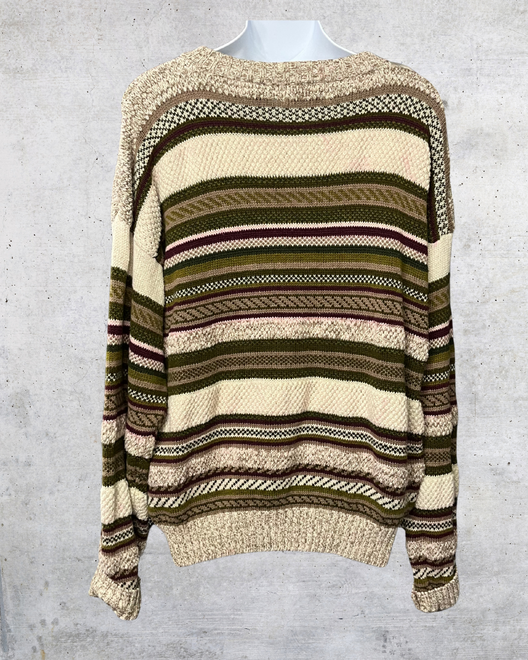 Northwest Territory Striped Henley Knit Sweater - Large