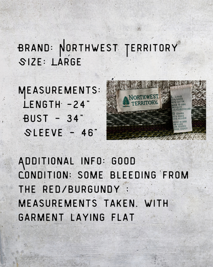 Northwest Territory Striped Henley Knit Sweater - Large