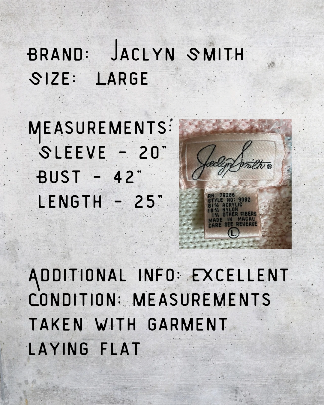 Vintage Jaclyn Smith Pastel Patchwork Beaded Sweater – Large