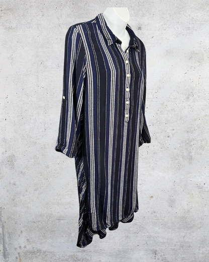 Max Edition Navy Striped Tunic – XL