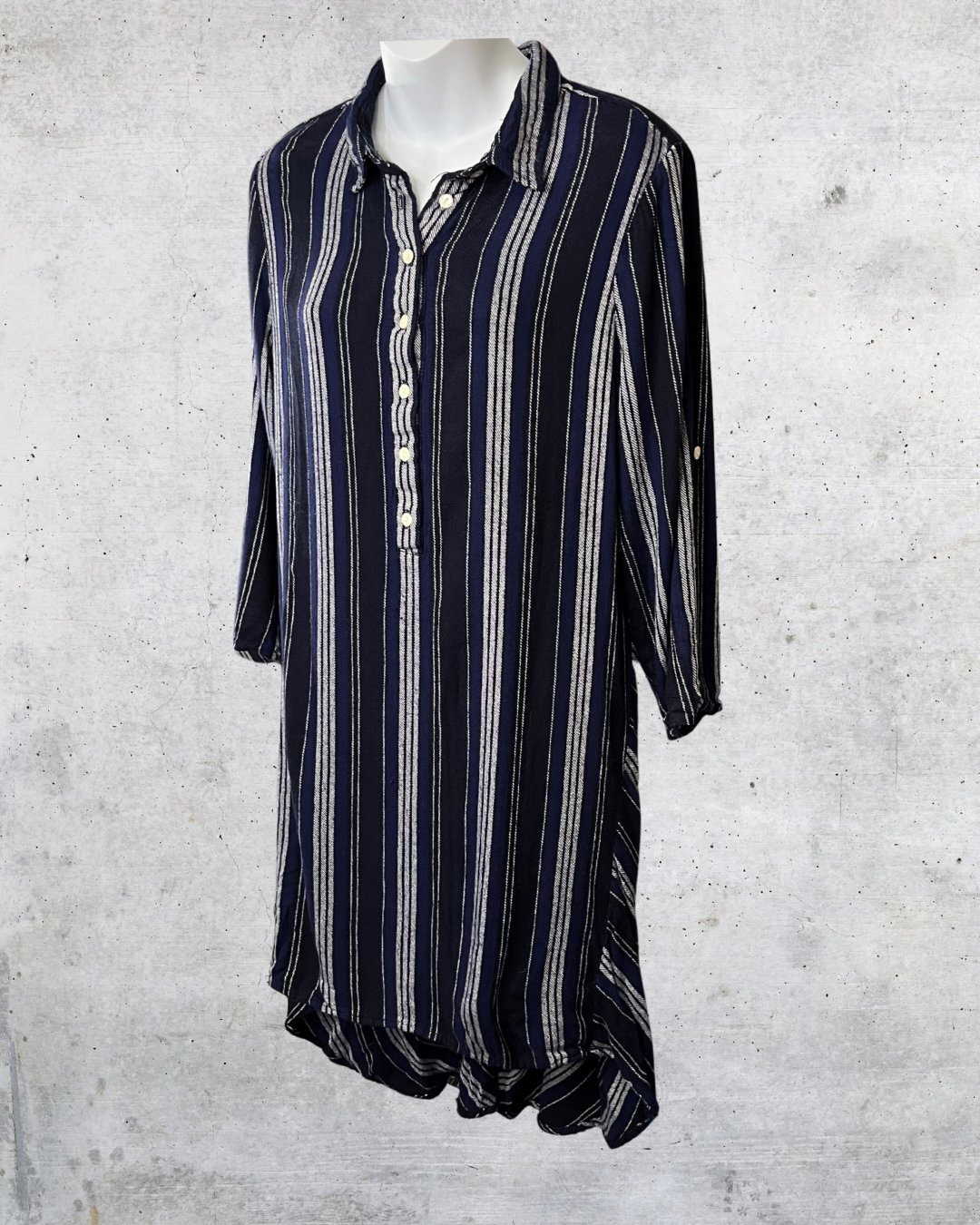 Max Edition Navy Striped Tunic – XL