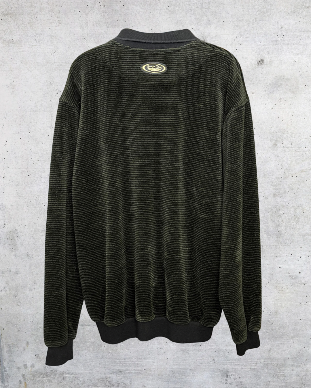 Vintage Straight Down USA Olive Textured Polo Fleece - XL