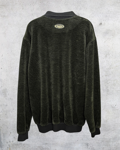 Vintage Straight Down USA Olive Textured Polo Fleece - XL