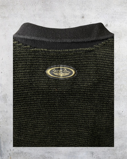 Vintage Straight Down USA Olive Textured Polo Fleece - XL