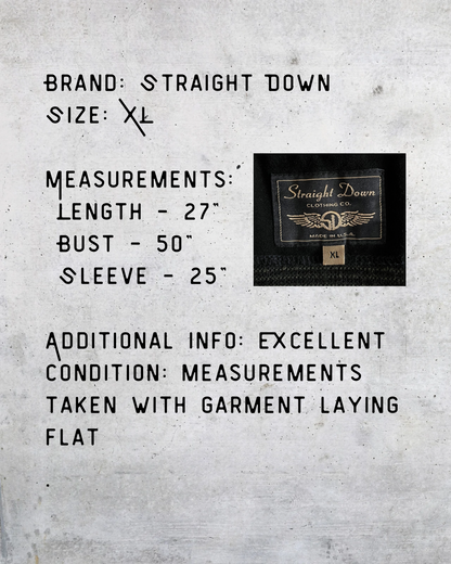 Vintage Straight Down USA Olive Textured Polo Fleece - XL