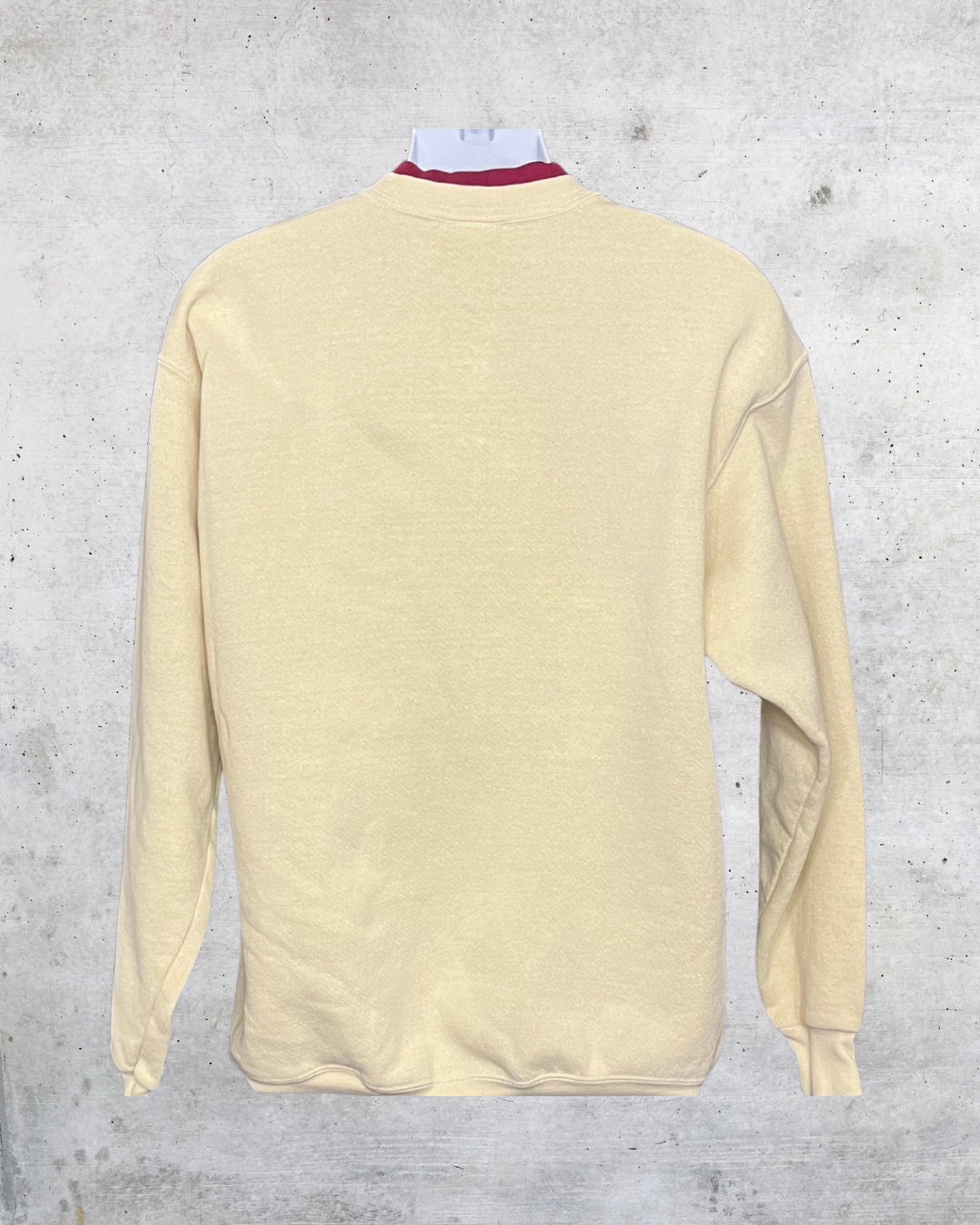 Vintage Lee Floral Embroidered Cream Crewneck Sweatshirt - Large