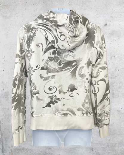 Hurley Zip Hoodie with Scroll Print- Small