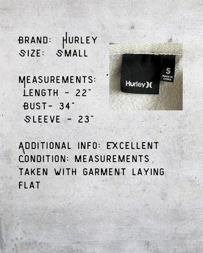 Hurley Zip Hoodie with Scroll Print- Small