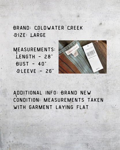 Coldwater Creek Earth Tone Stripe Knit Sweater - Large