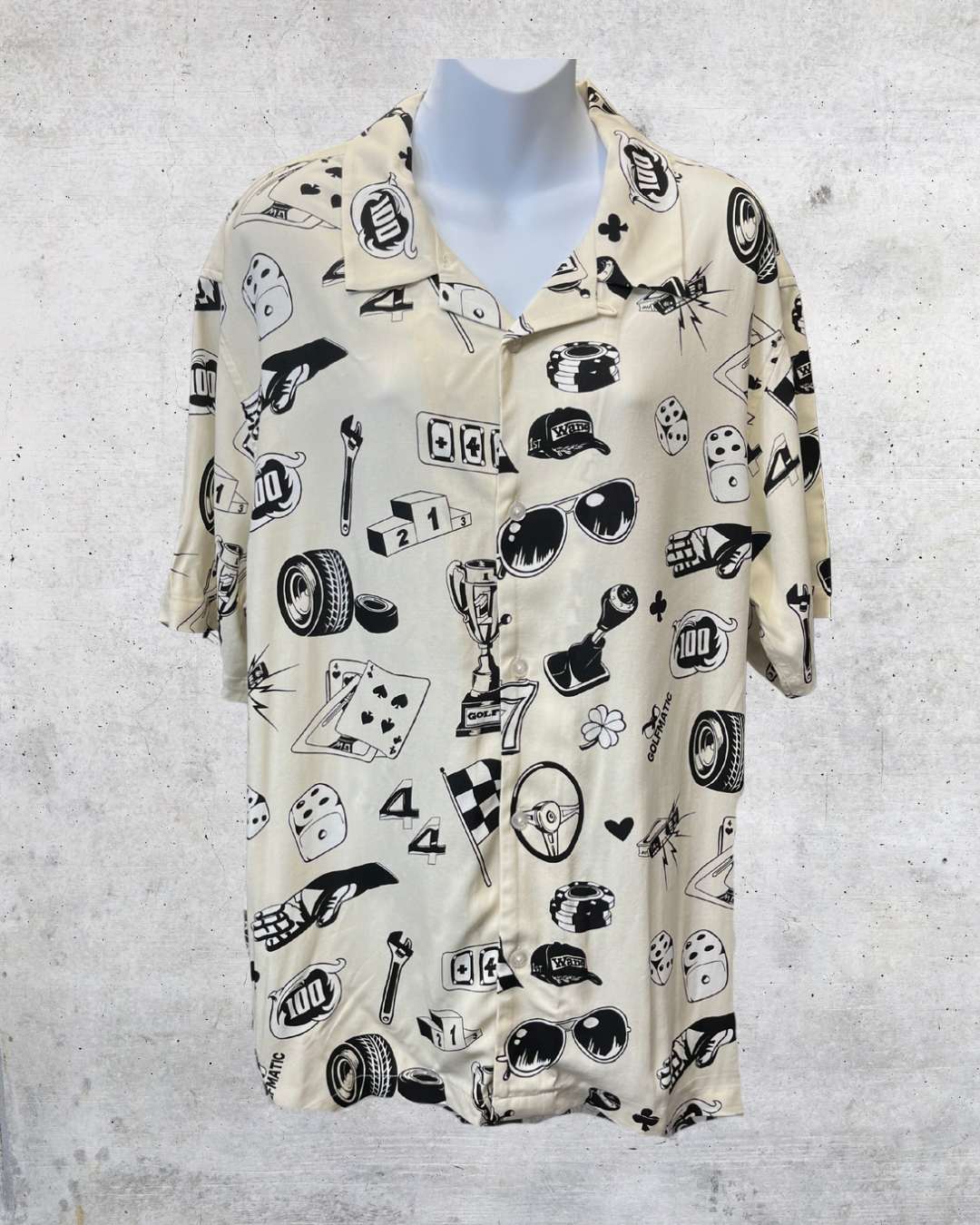 Golf Wang Cream Graphic Button-Up Shirt – Large