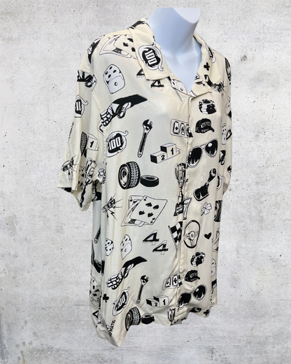 Golf Wang Cream Graphic Button-Up Shirt – Large