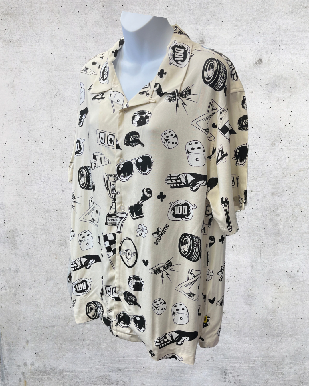 Golf Wang Cream Graphic Button-Up Shirt – Large