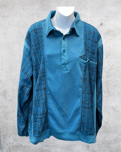 Casual Joe Textured Blue Pullover Sweatshirt – Large