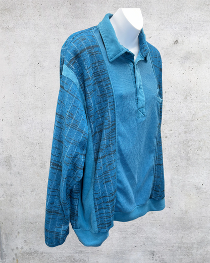 Casual Joe Textured Blue Pullover Sweatshirt – Large