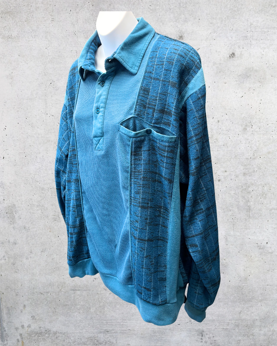 Casual Joe Textured Blue Pullover Sweatshirt – Large