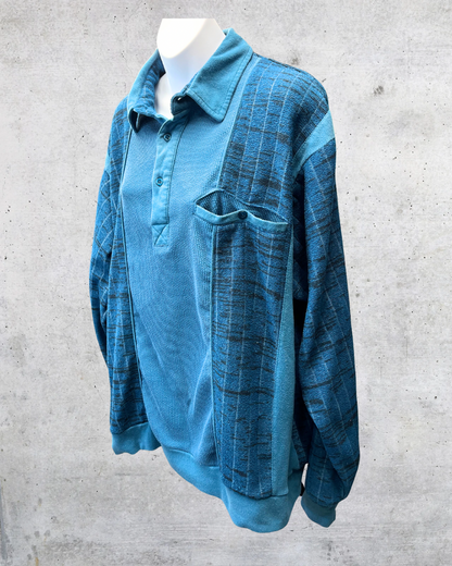 Casual Joe Textured Blue Pullover Sweatshirt – Large