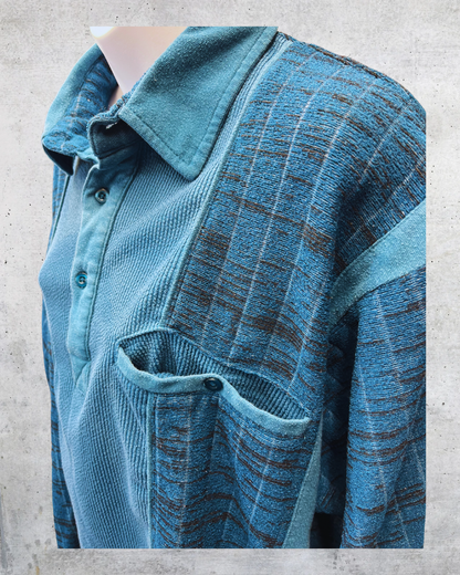 Casual Joe Textured Blue Pullover Sweatshirt – Large