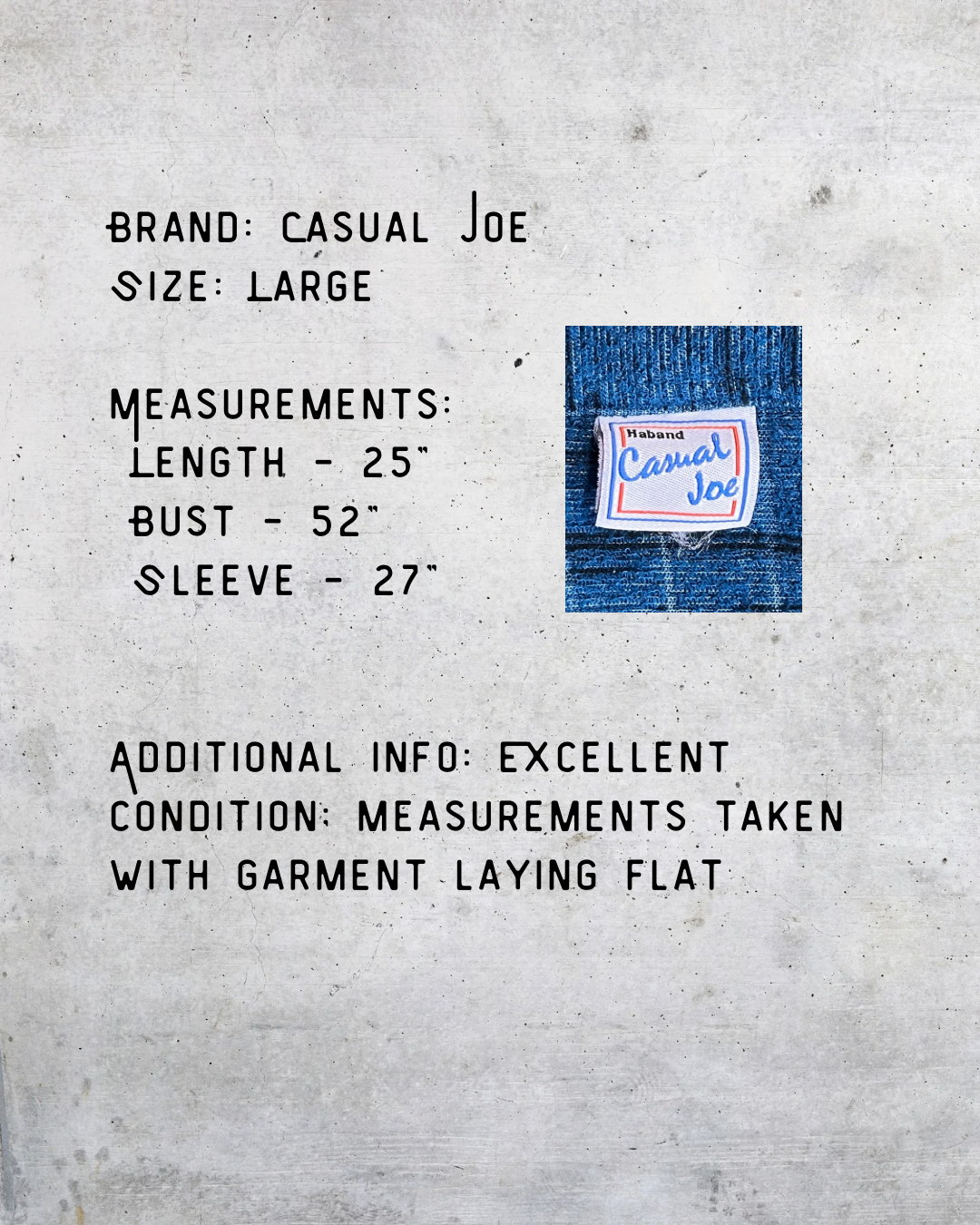 Casual Joe Textured Blue Pullover Sweatshirt – Large