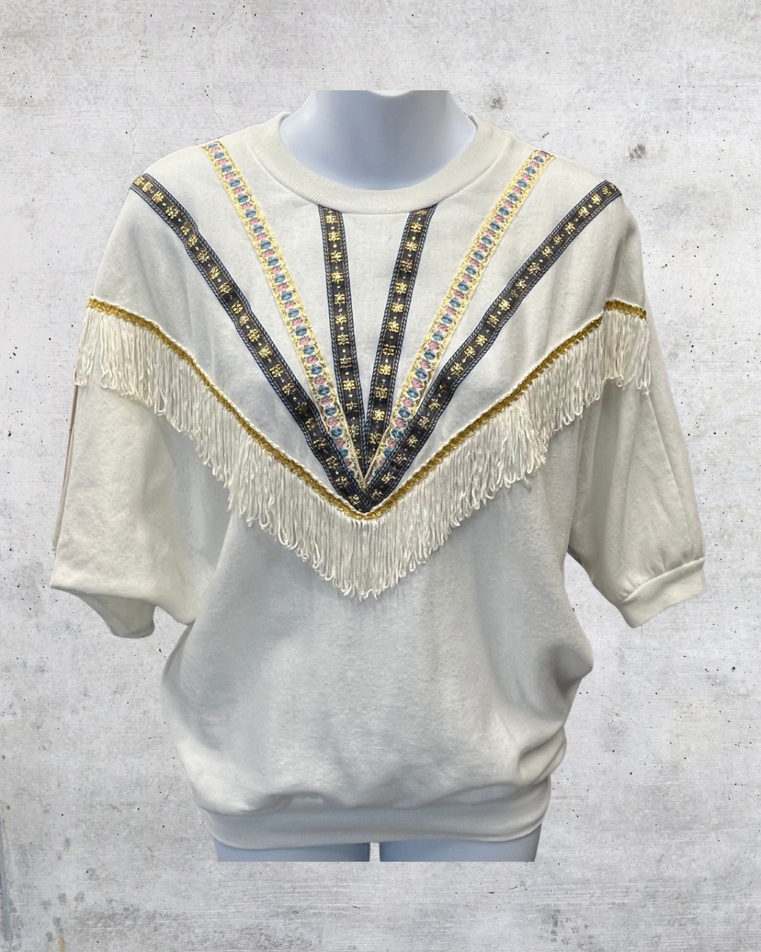 Vintage Stepping-Up Fringe Sweatshirt - Small