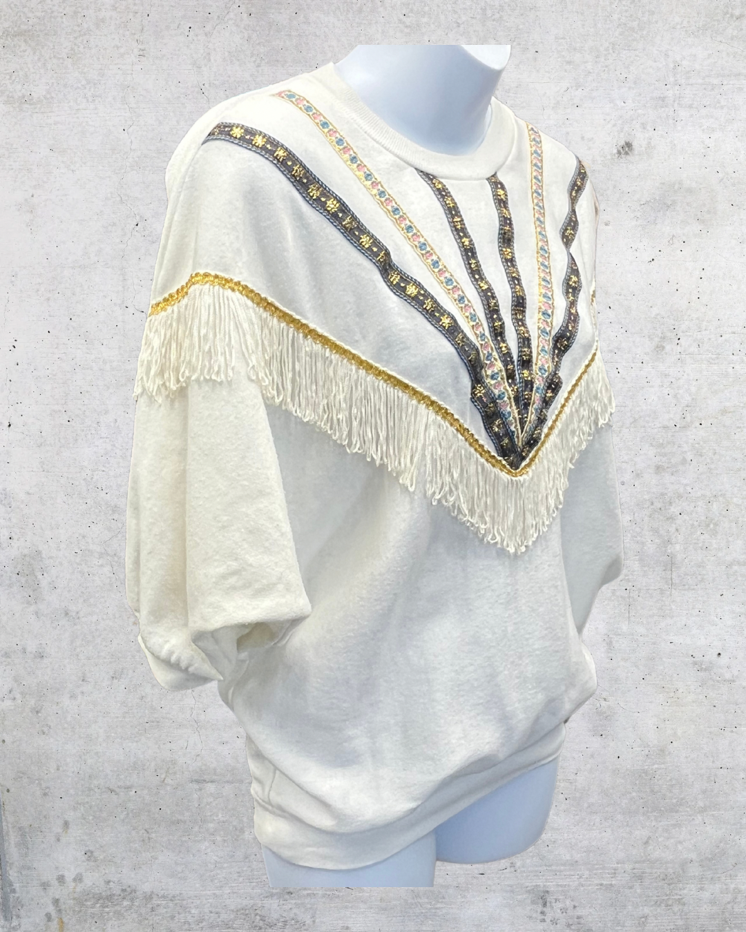 Vintage Stepping-Up Fringe Sweatshirt - Small