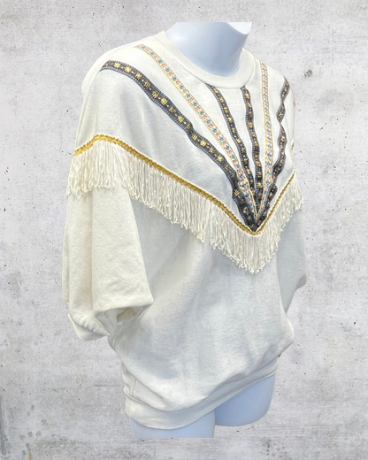 Vintage Stepping-Up Fringe Sweatshirt - Small