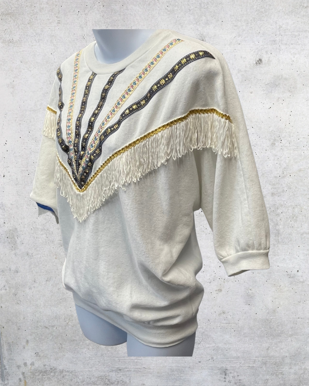 Vintage Stepping-Up Fringe Sweatshirt - Small
